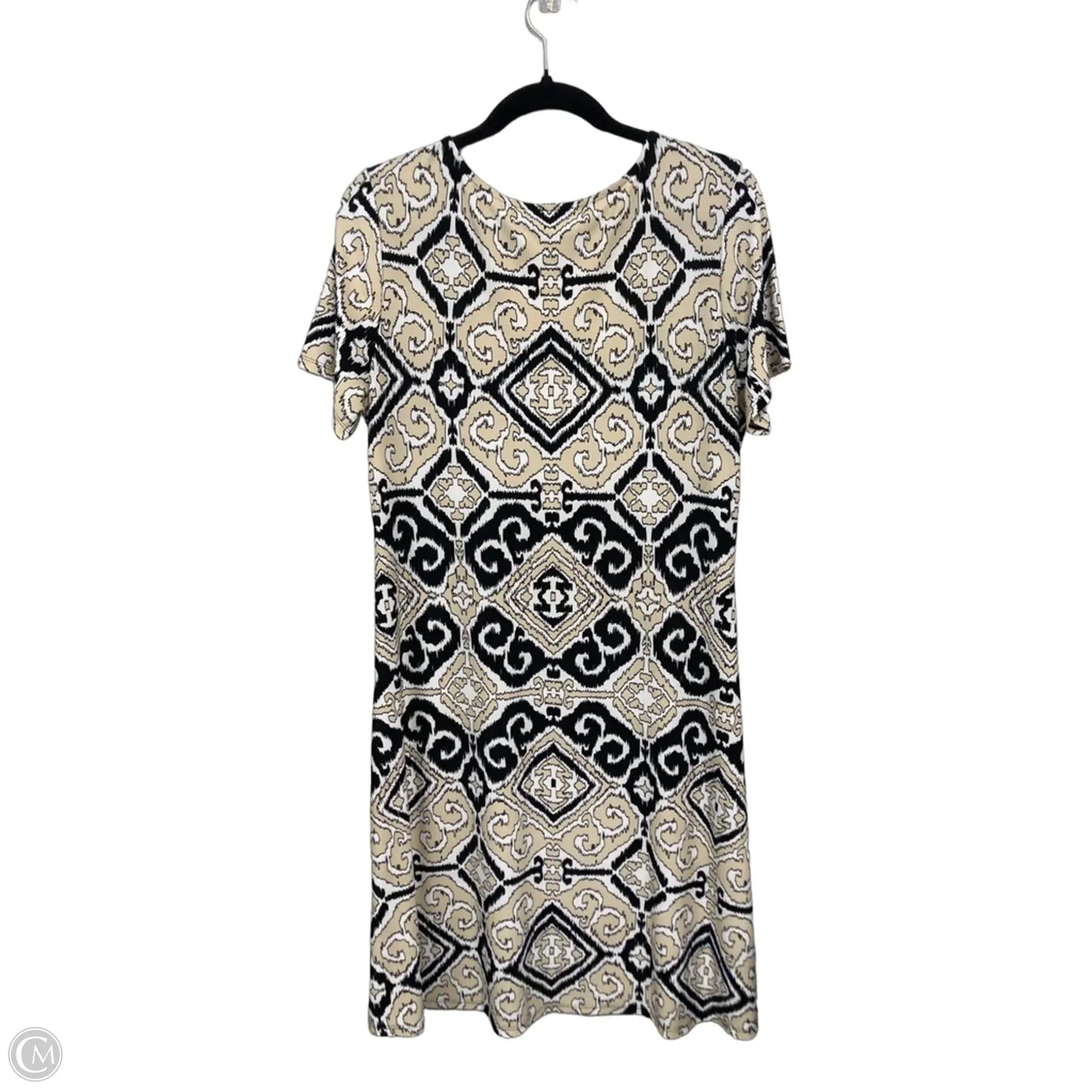 Dress Casual Midi By Chicos In Black & Cream, Size: M