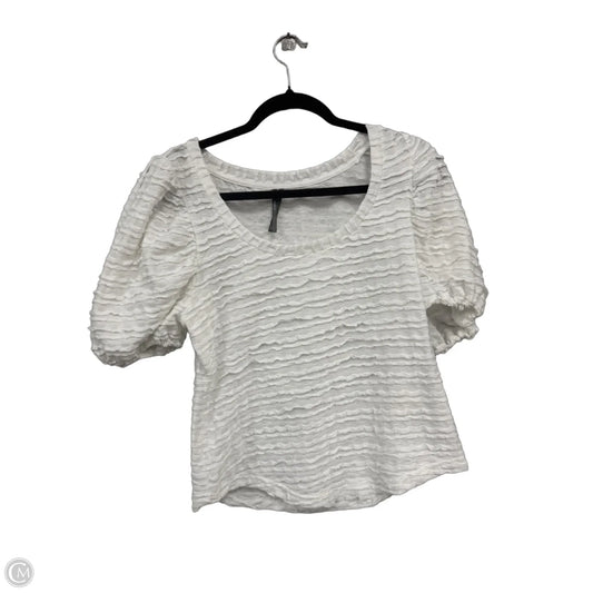 Top Short Sleeve By Anthropologie In White, Size: M