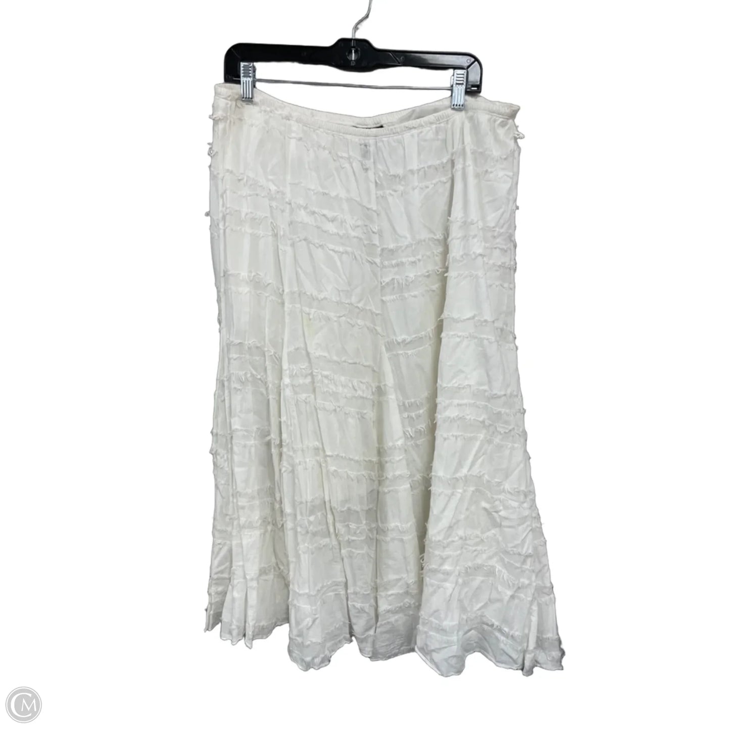 Skirt Maxi By Multiples In White, Size: Xl