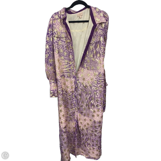 Dress Casual Maxi By Cmc In Cream & Purple, Size: Xl