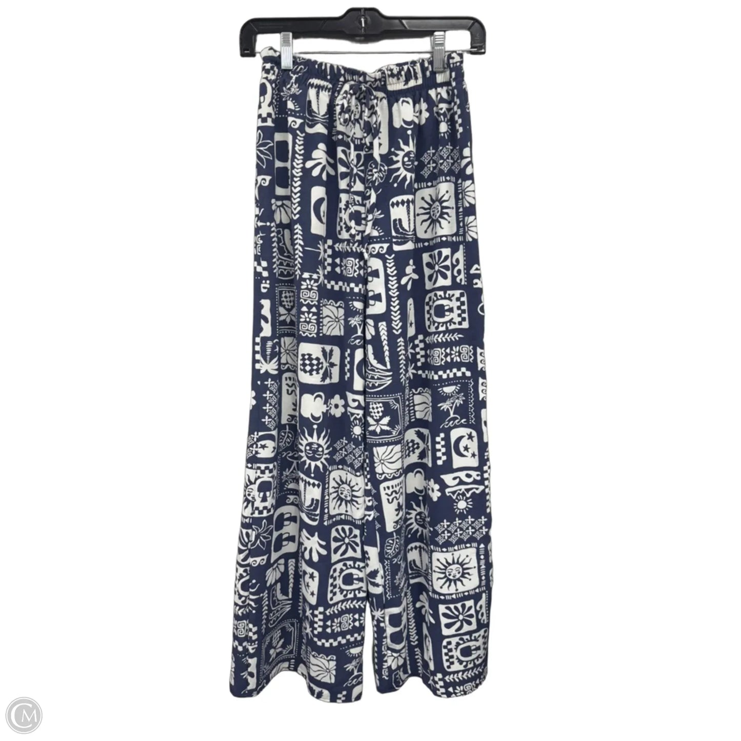 Pants Wide Leg By See You Monday In Blue & White, Size: M