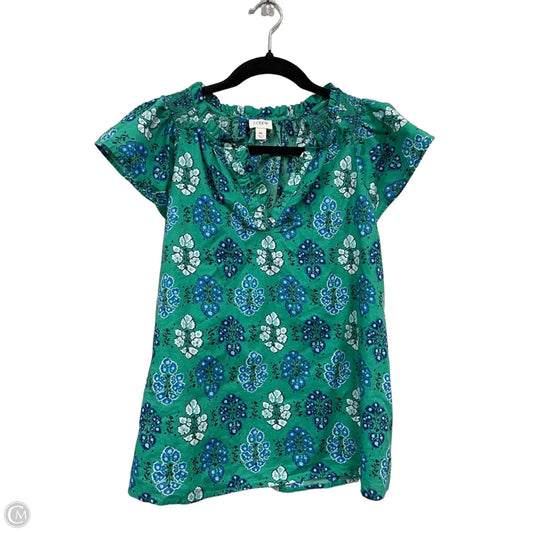 Top Short Sleeve By J. Crew In Blue & Green, Size: Xl