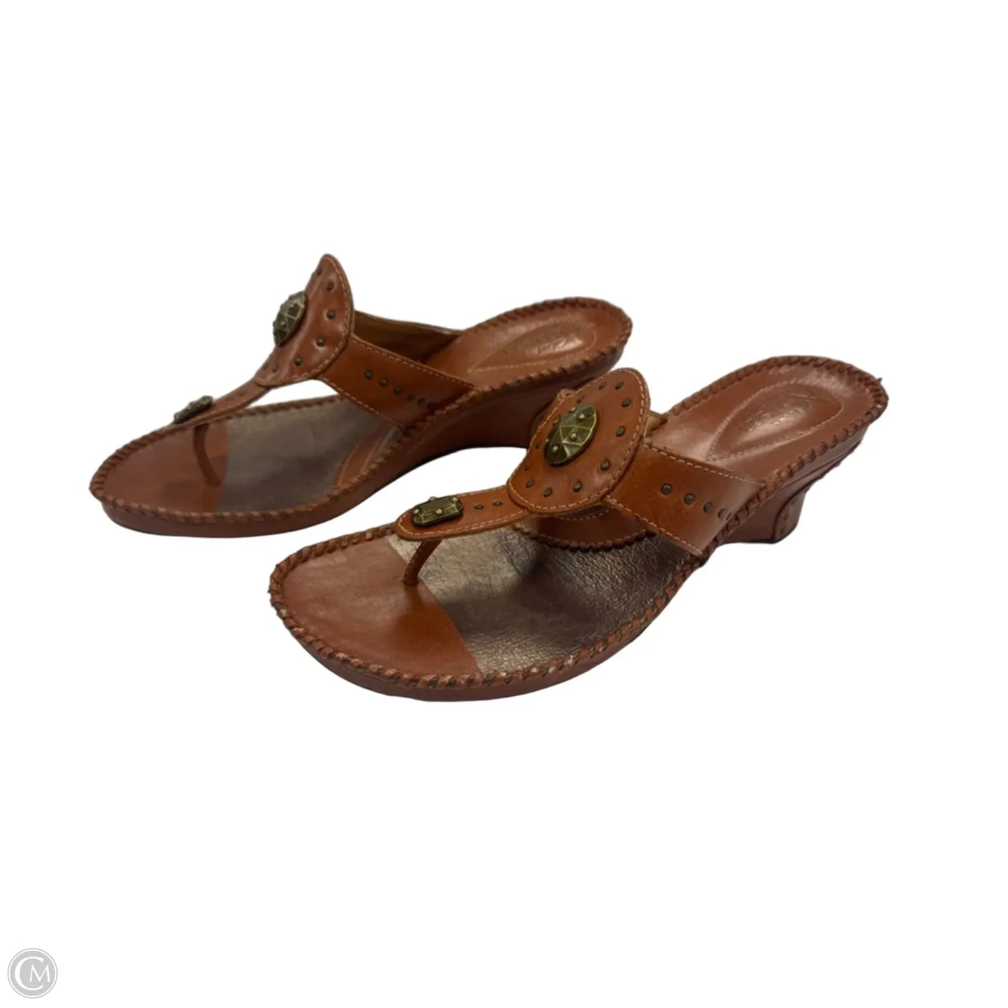 Sandals Heels Wedge By Clarks In Brown, Size: 7.5