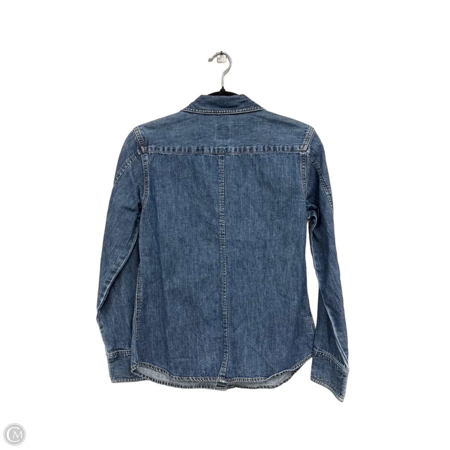 Top Long Sleeve By Eddie Bauer In Blue Denim, Size: Xs