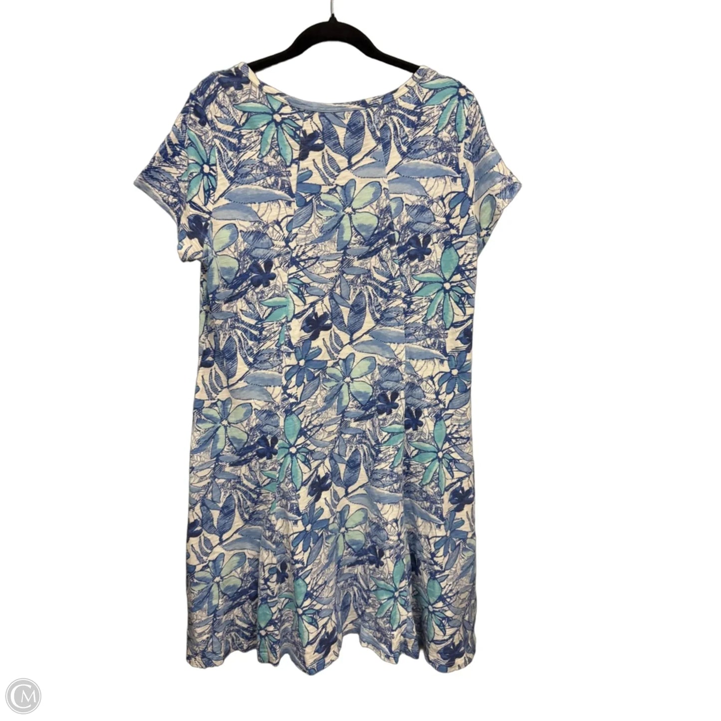 Dress Casual Short By Clothes Mentor In Blue & White, Size: L