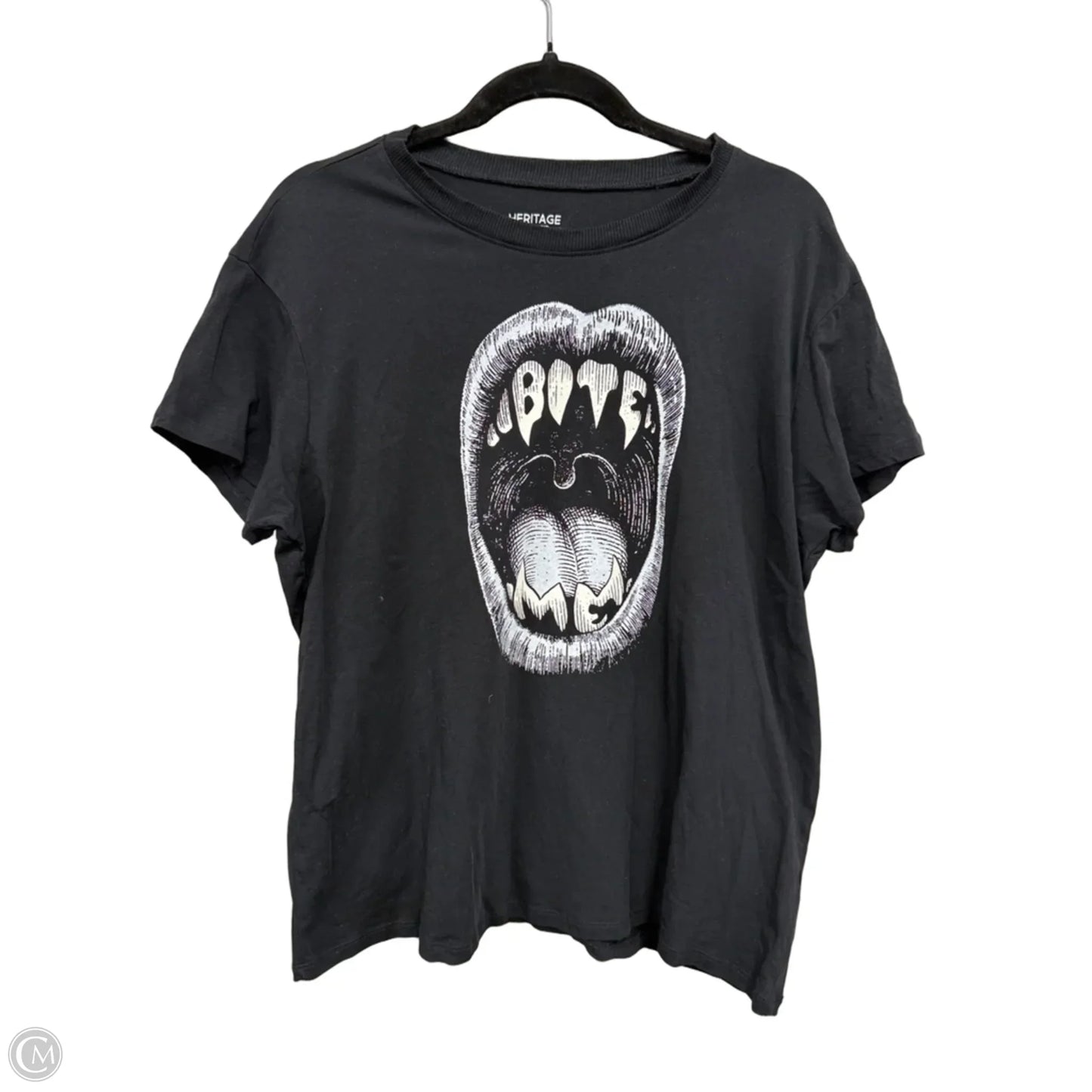 Top Short Sleeve Basic By Torrid In Black & White, Size: M