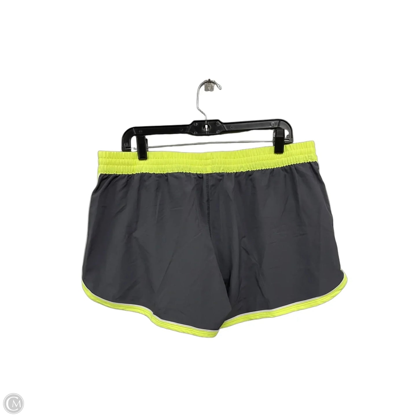 Athletic Shorts By Under Armour In Grey & Yellow, Size: L