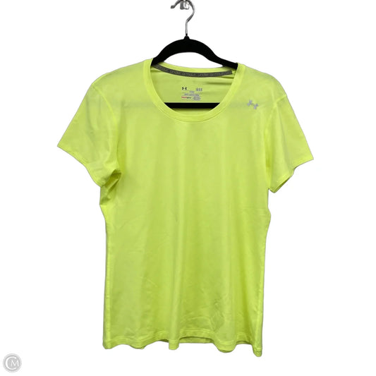 Athletic Top Short Sleeve By Under Armour In Yellow, Size: L