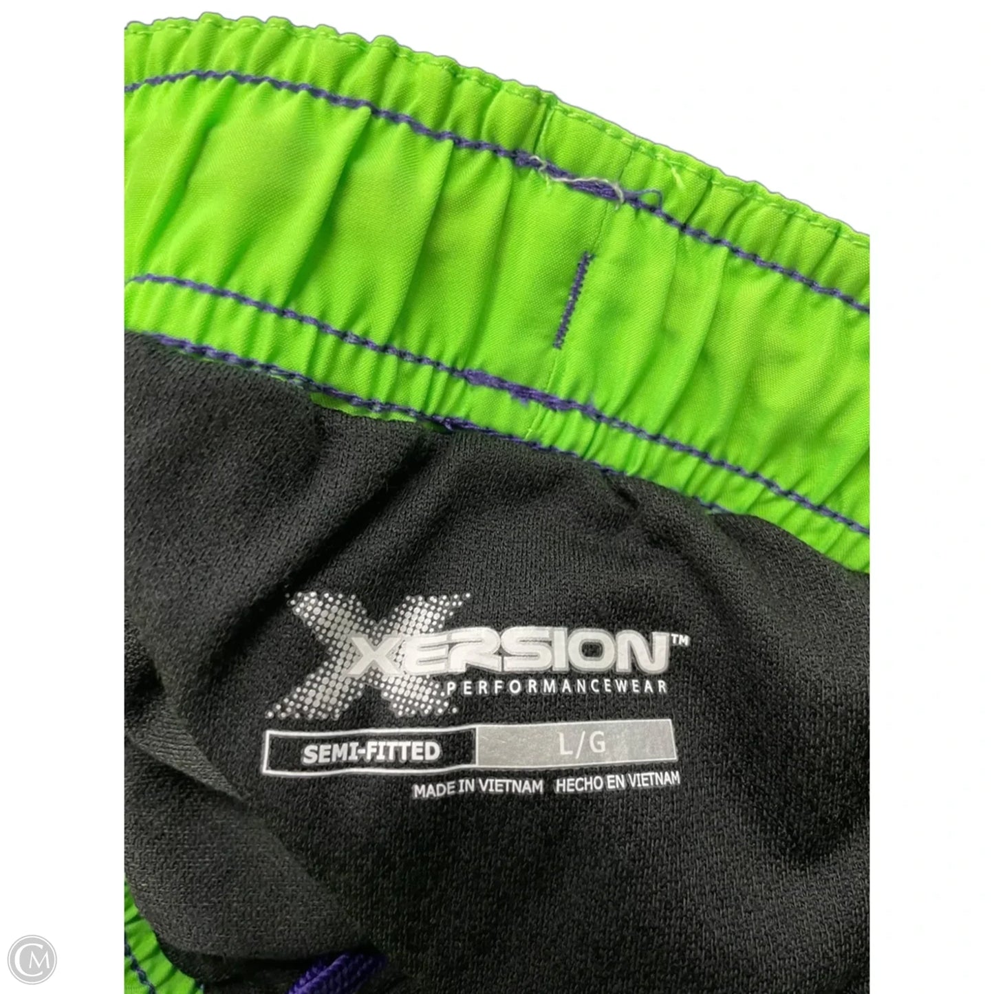 Athletic Shorts By Xersion In Green & Purple, Size: L