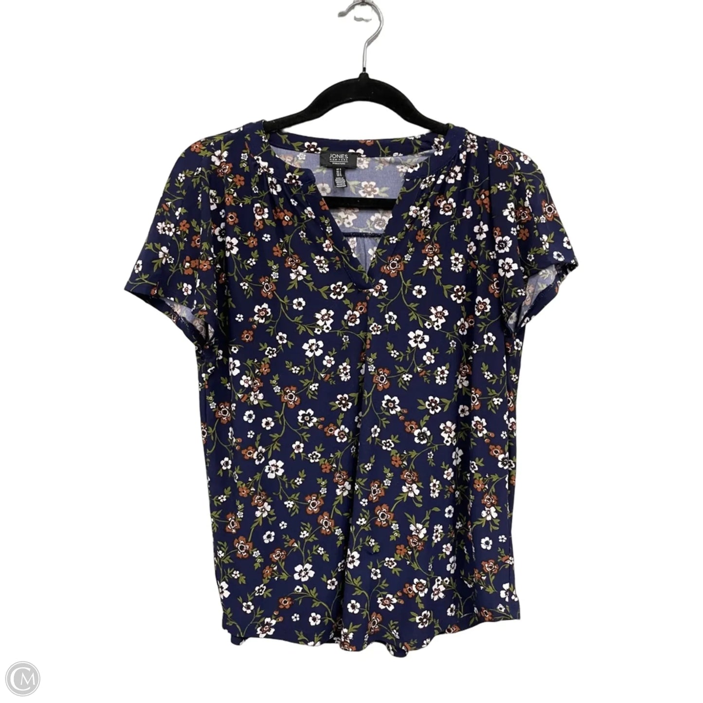 Top Short Sleeve By Jones New York In Blue & Brown, Size: S
