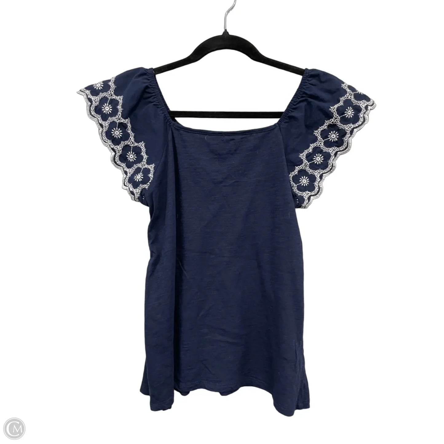 Top Short Sleeve By Time And Tru In Blue & White, Size: S