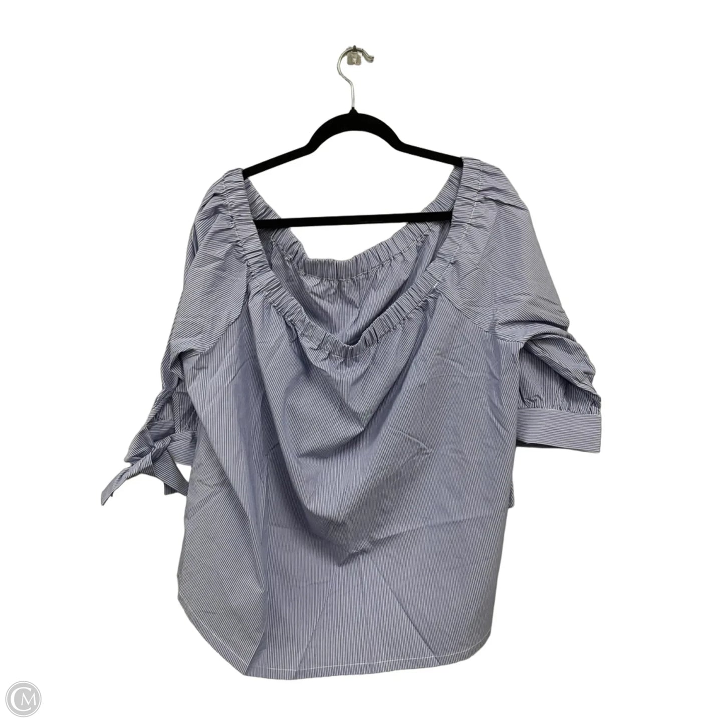 Top Short Sleeve By Marled In Blue & White, Size: 3x