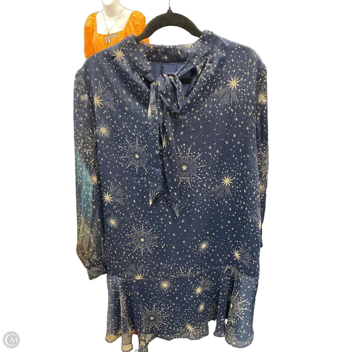 Dress Casual Short By Loft In Blue & Cream, Size: L
