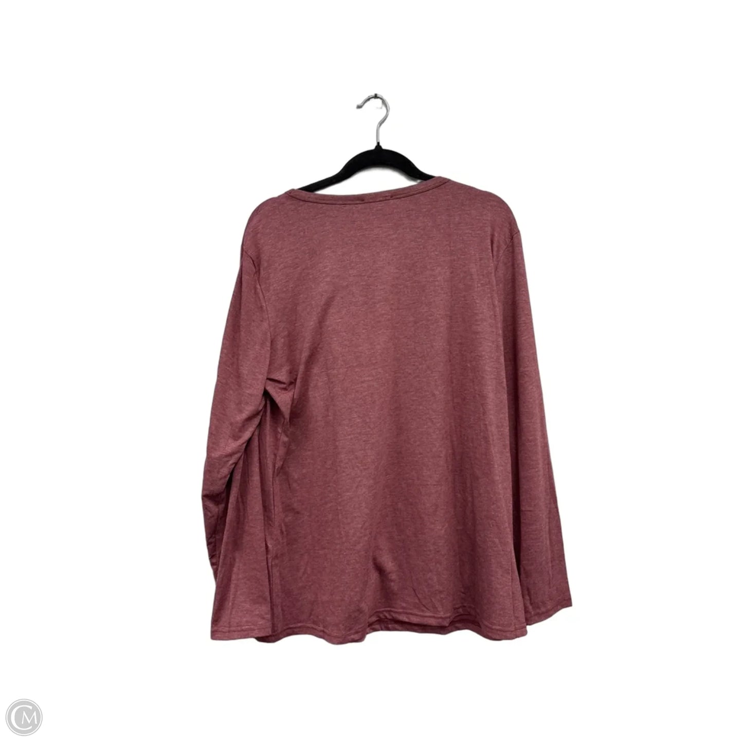 Top Long Sleeve Basic By Zeagoo In Maroon, Size: 2x
