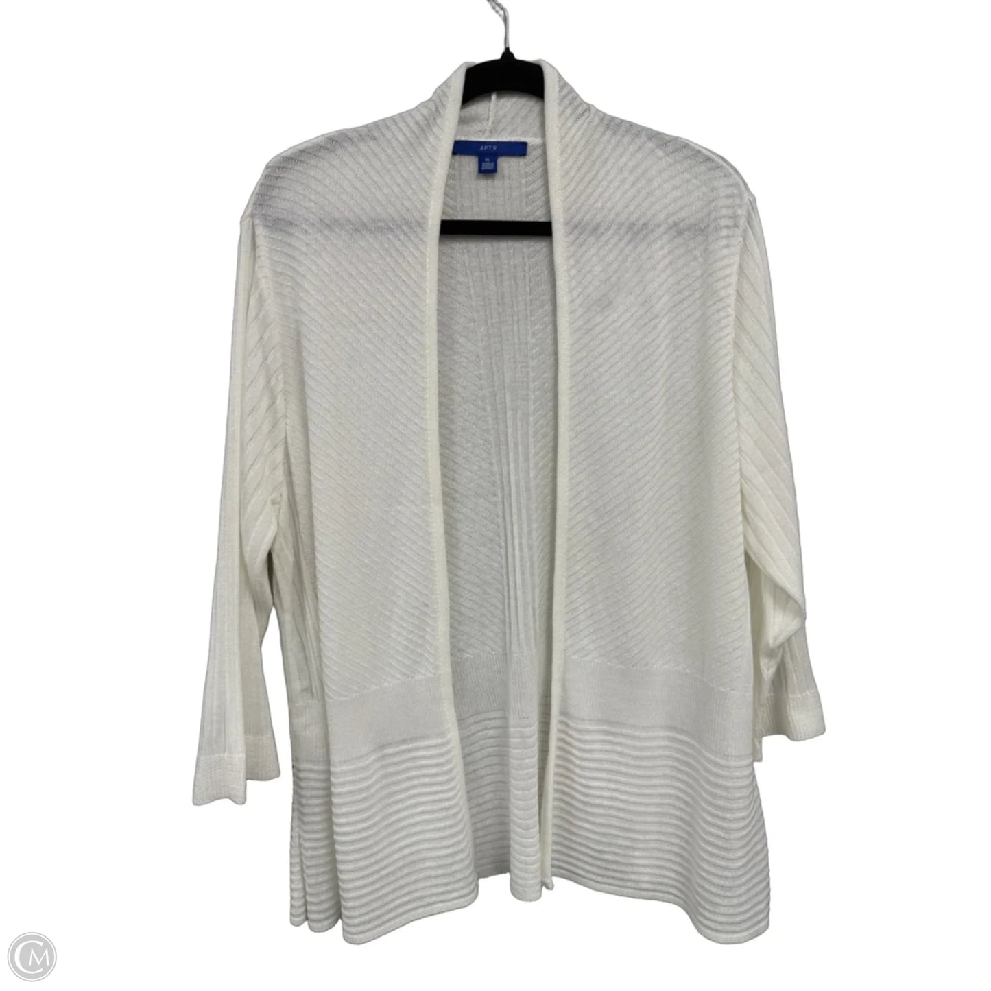 Cardigan By Apt 9 In Cream, Size: Xl