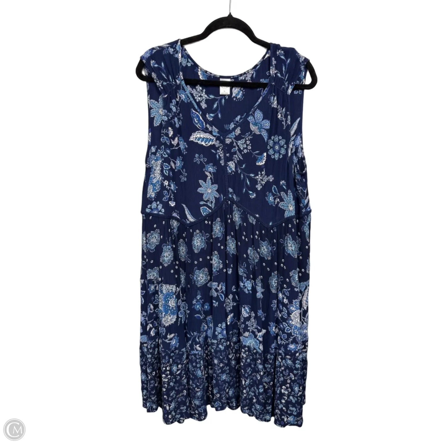 Dress Casual Midi By Bila In Blue & White, Size: L