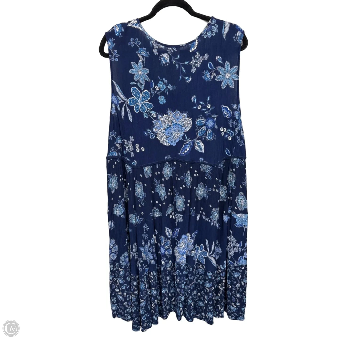 Dress Casual Midi By Bila In Blue & White, Size: L