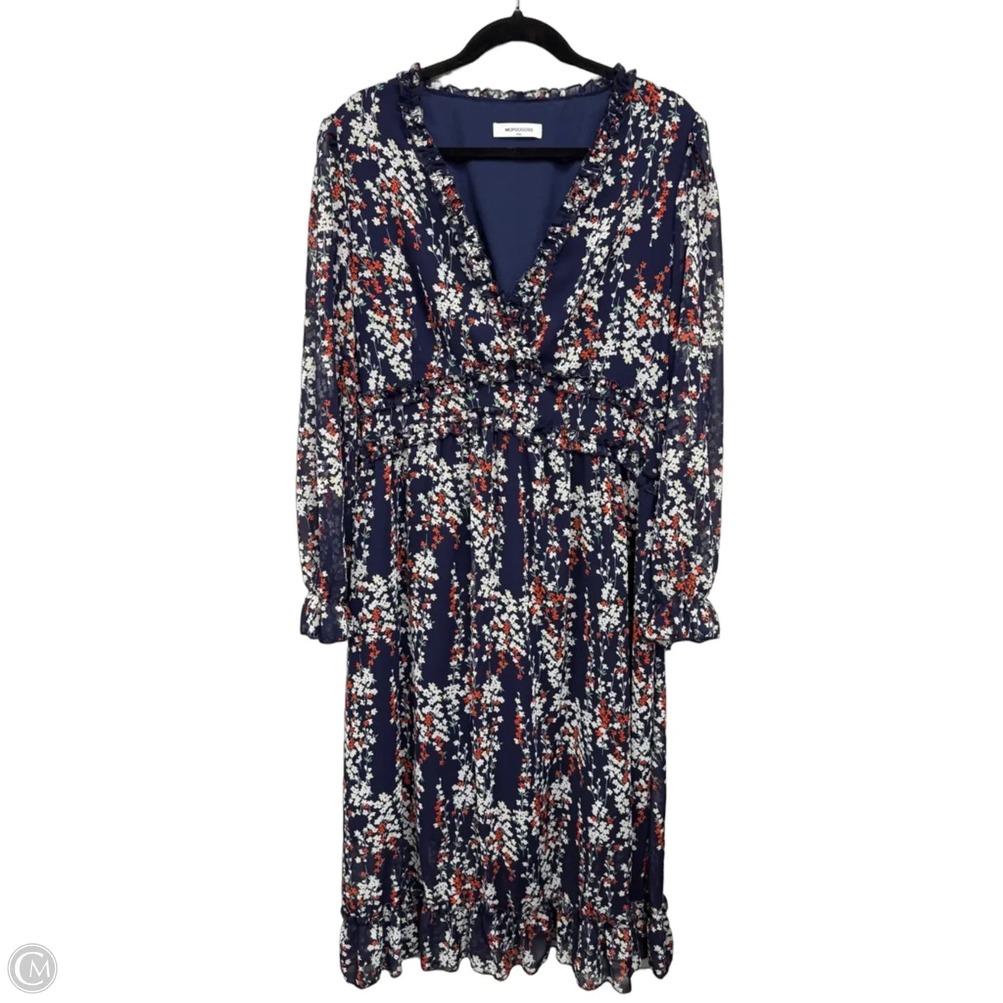 Dress Casual Maxi By Clothes Mentor In Blue & Orange, Size: Xxl