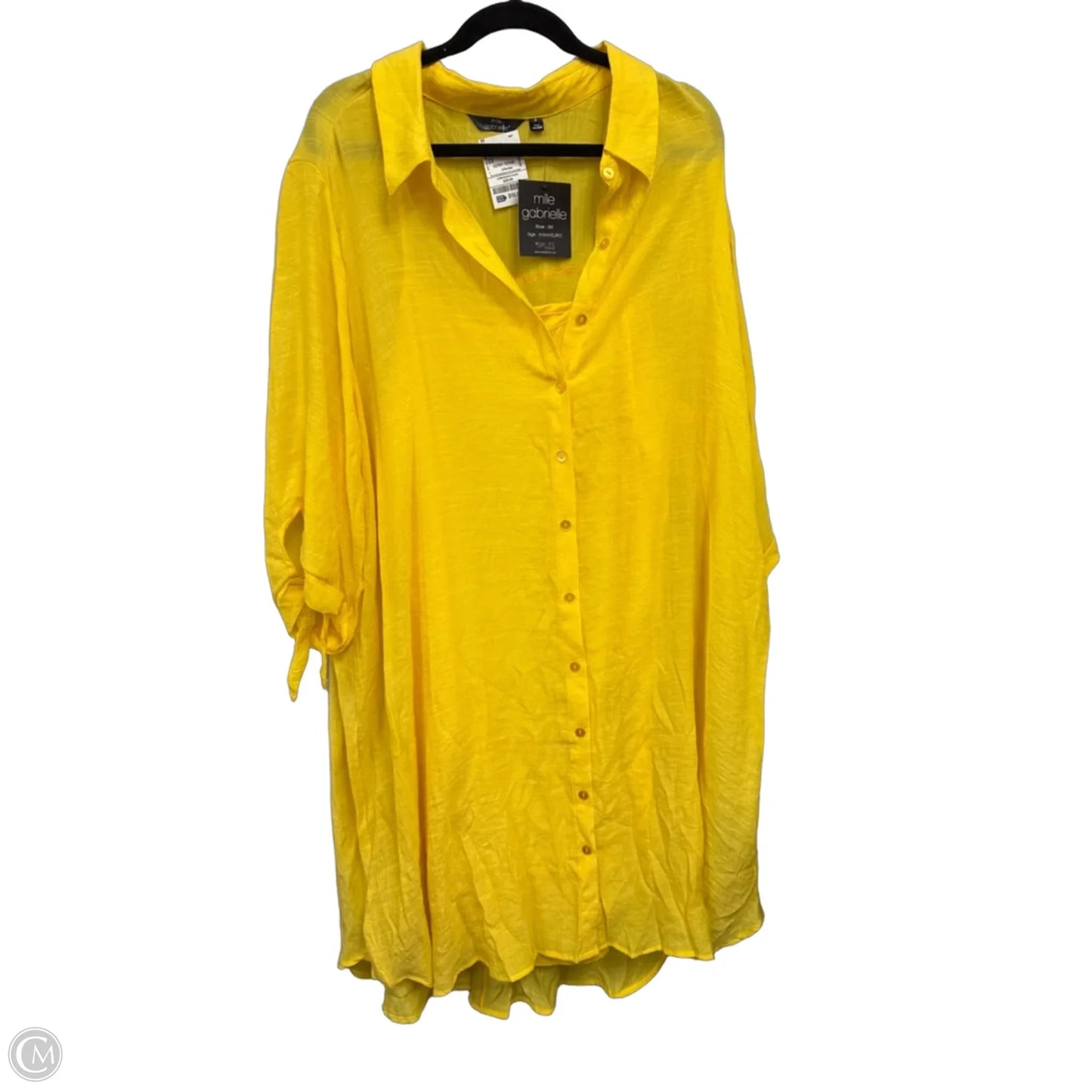 Dress Casual Midi By Mlle Gabrielle In Yellow, Size: 3
