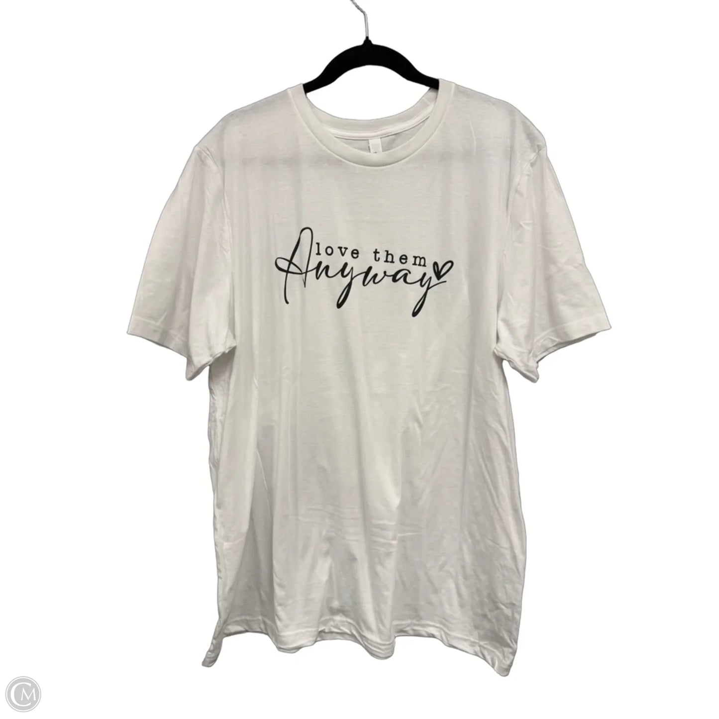 Top Short Sleeve Basic By Clothes Mentor In Black & White, Size: 2x