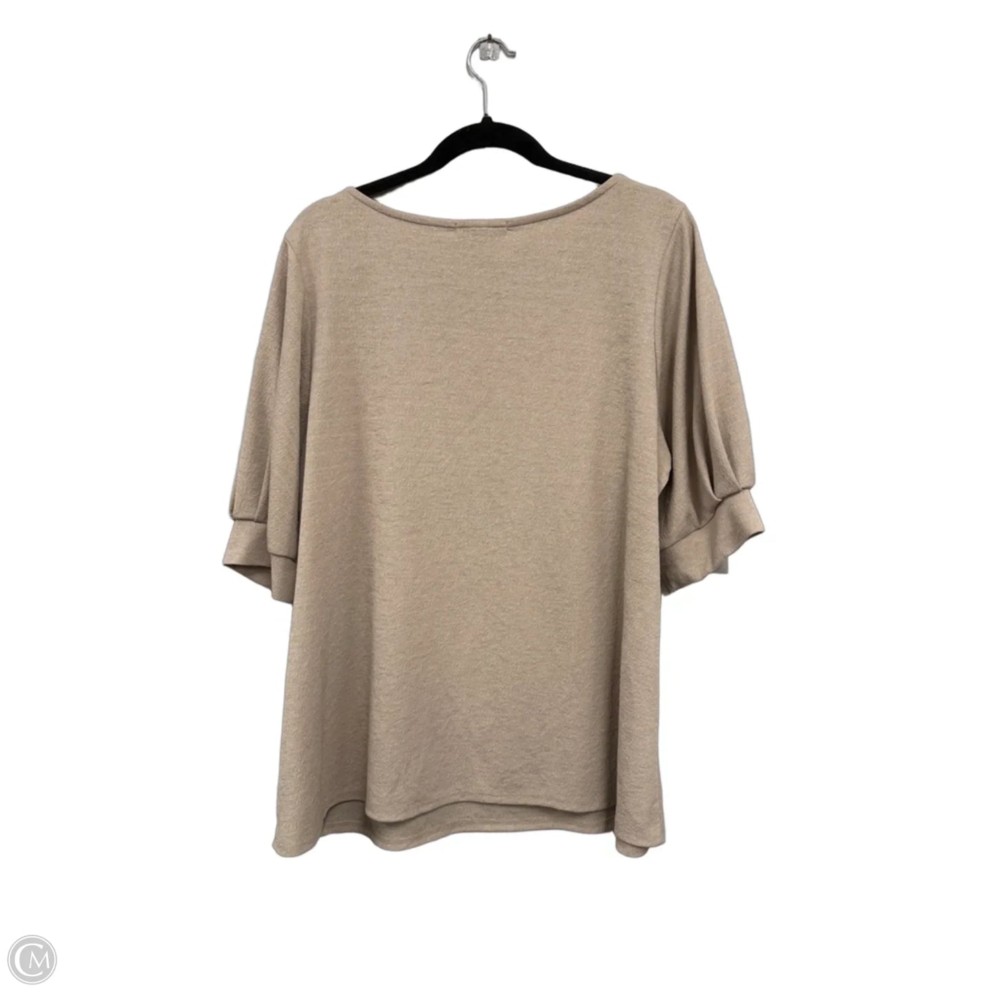 Top Short Sleeve By Gilli In Taupe, Size: 2x