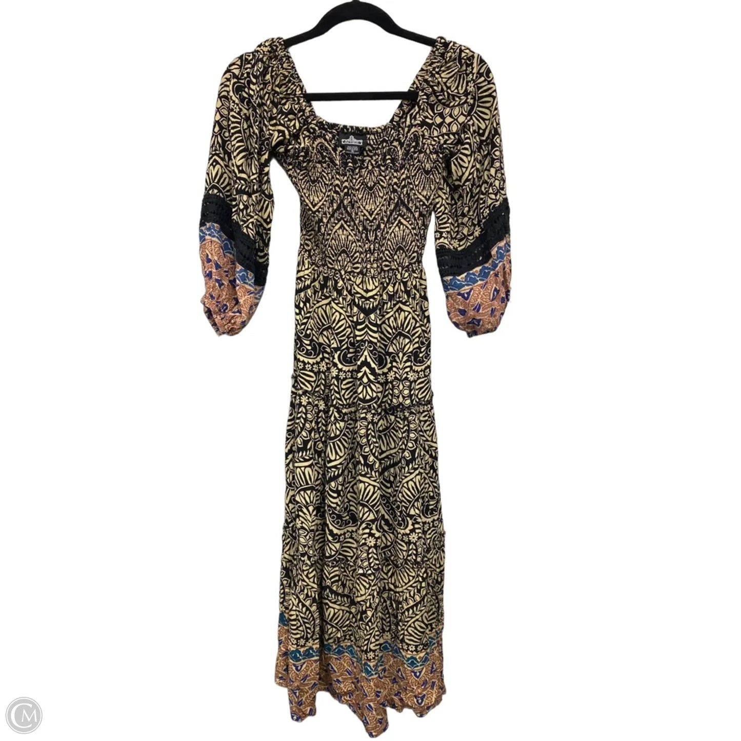 Dress Casual Midi By Angie In Black & Cream, Size: S
