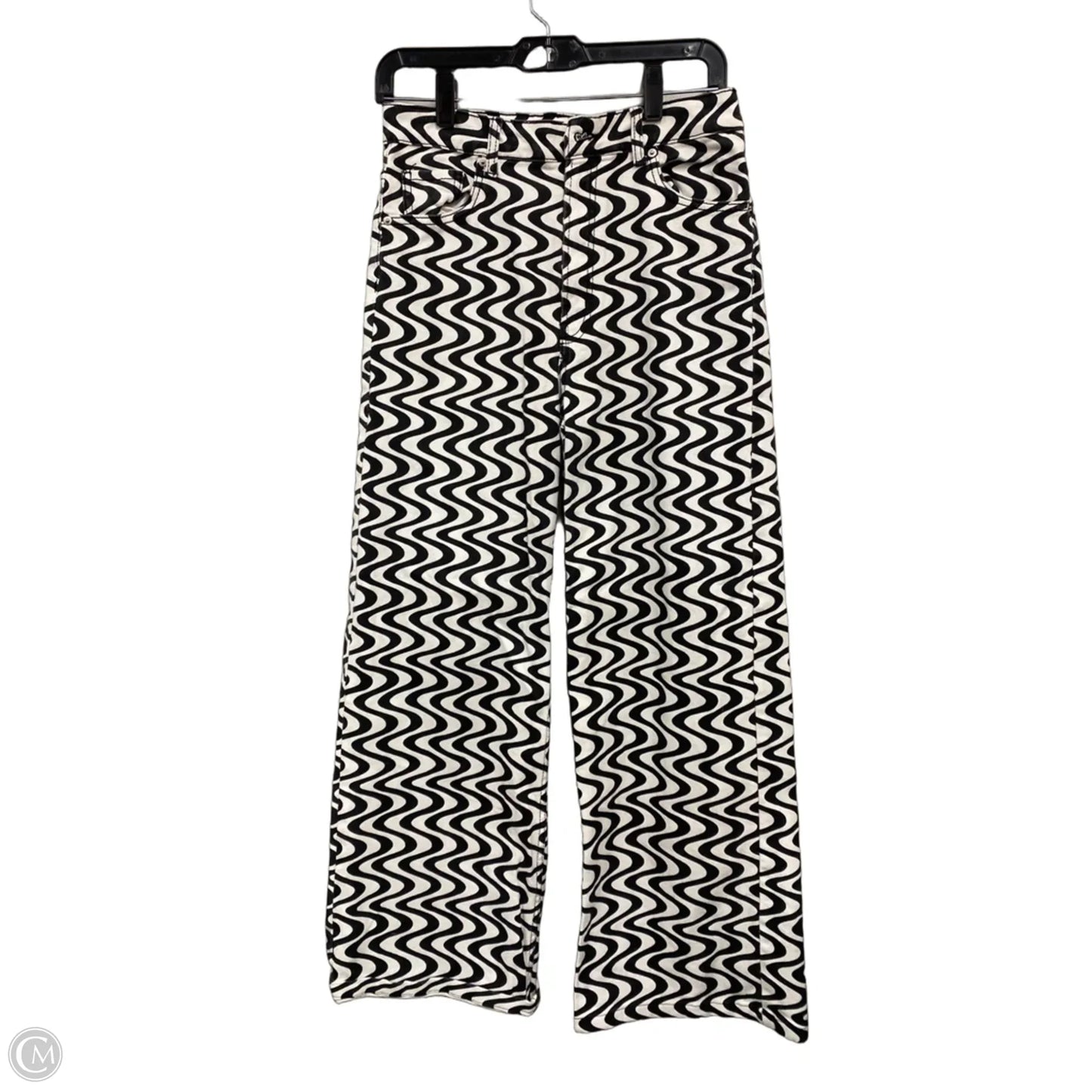 Jeans Wide Leg By Divided In Black & White, Size: M