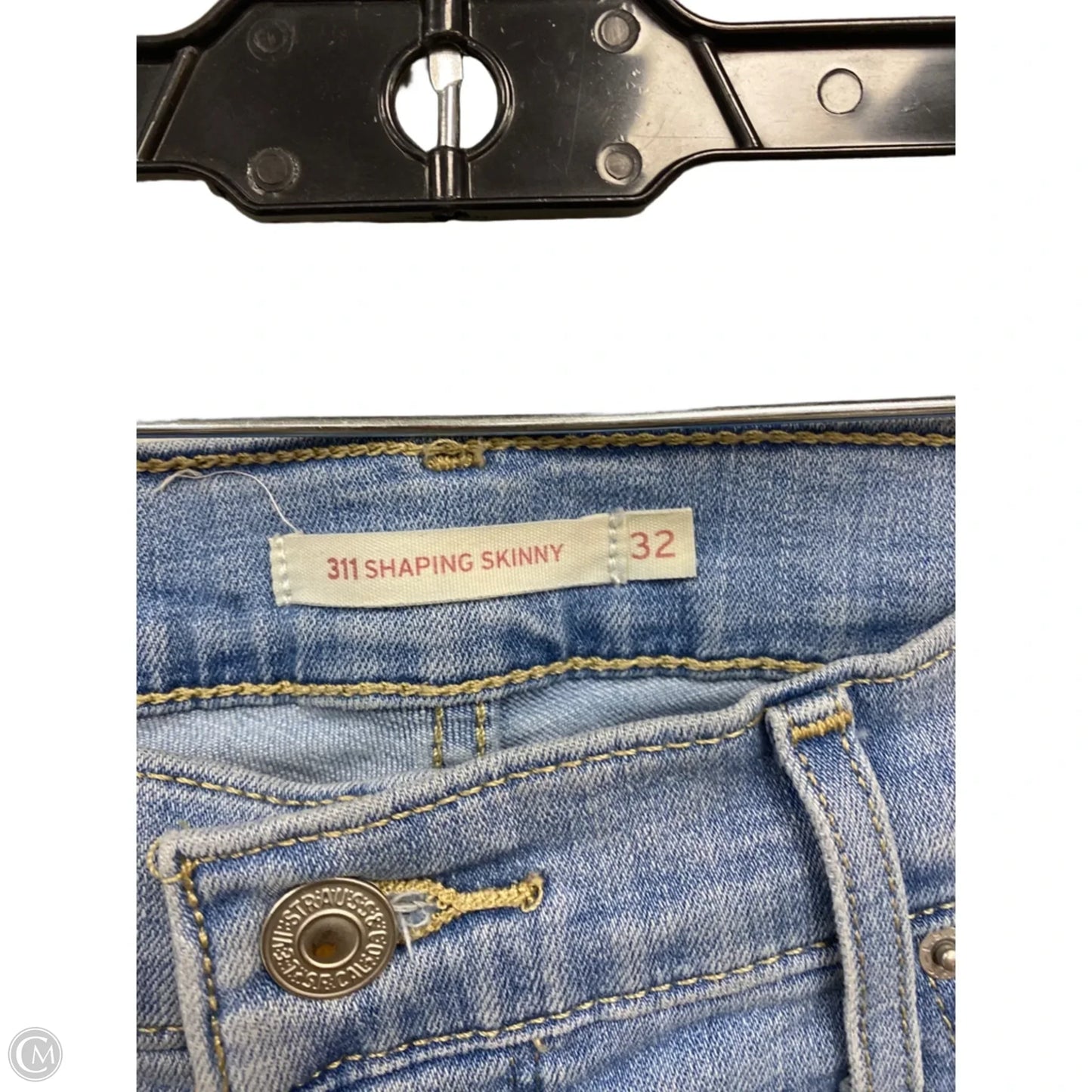 Jeans Skinny By Levis In Blue Denim, Size: 14