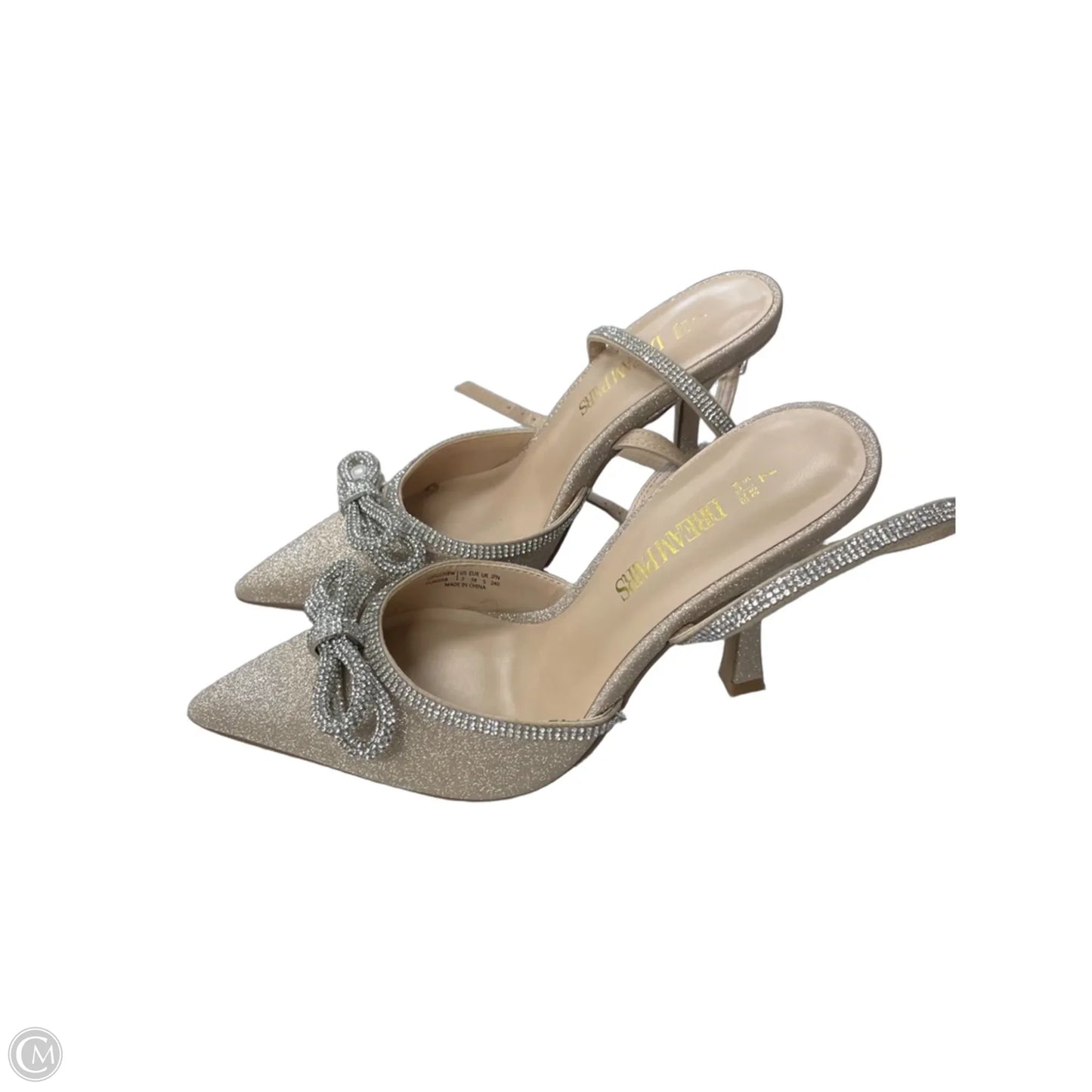 Shoes Heels Platform By Dream Pairs In Silver & Tan, Size: 7