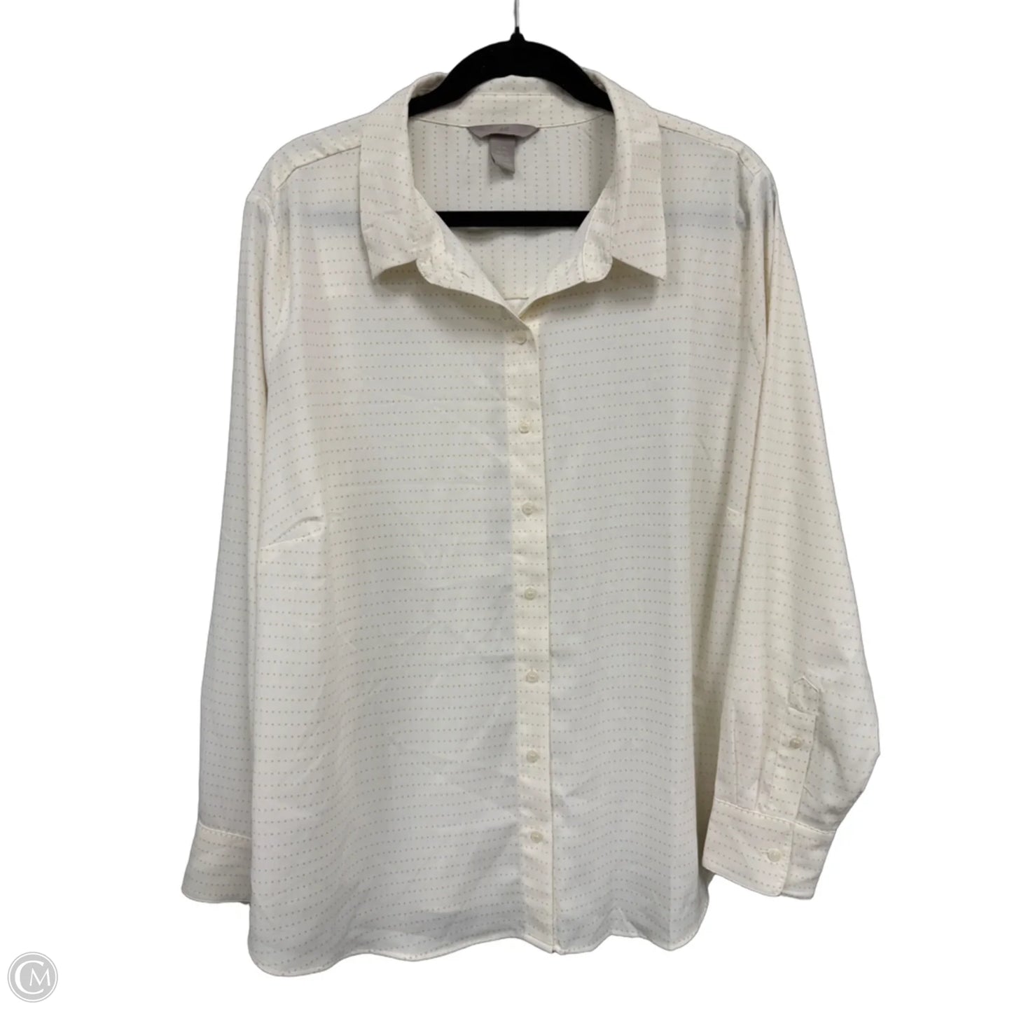 Blouse Long Sleeve By H&m In Cream, Size: Xxl