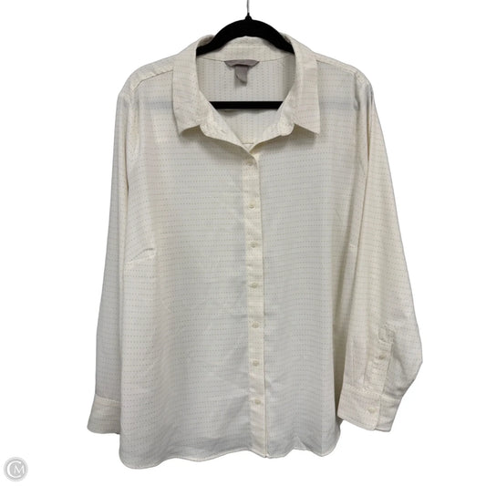 Blouse Long Sleeve By H&m In Cream, Size: Xxl