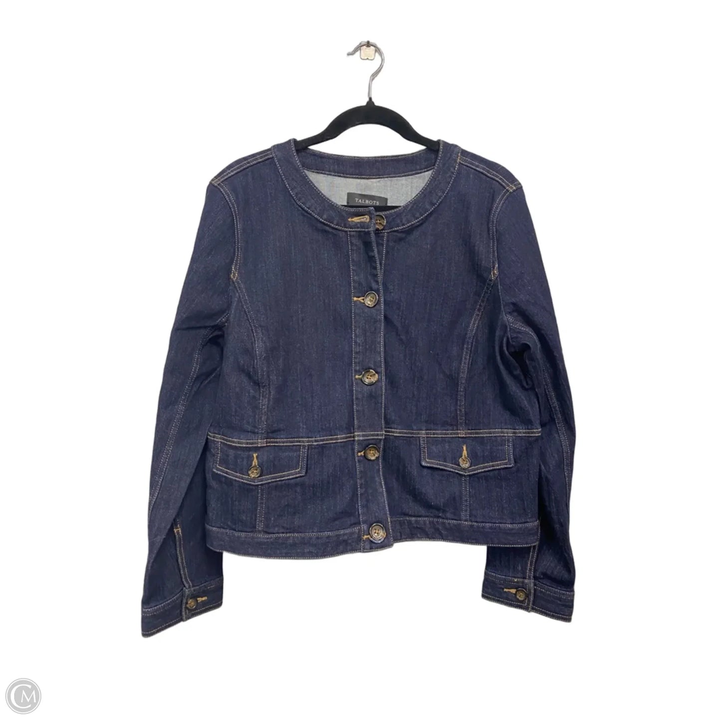 Jacket Denim By Talbots In Blue Denim, Size: L