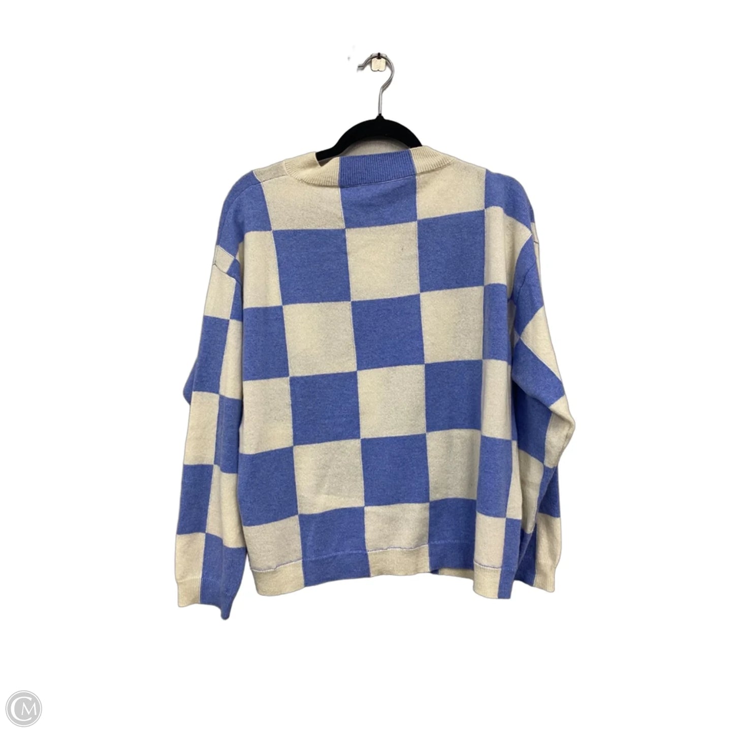 Sweater By Clothes Mentor In Blue & Cream, Size: Xl