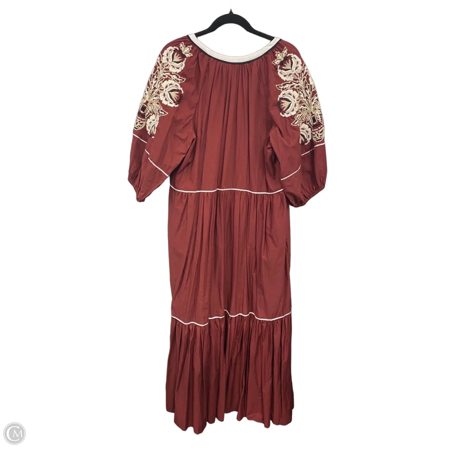 Dress Casual Maxi By Anthropologie In Red & White, Size: 1x