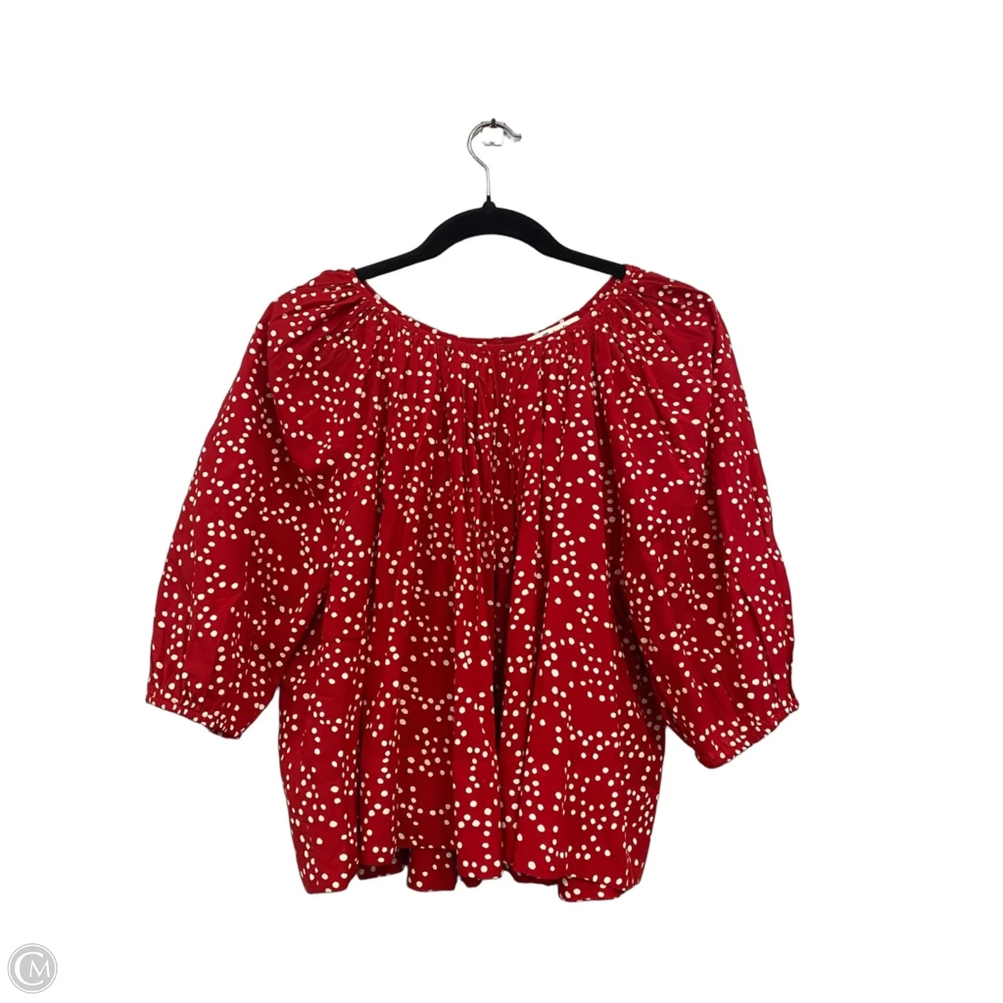 Top Short Sleeve By Madewell In Red & White, Size: Xl