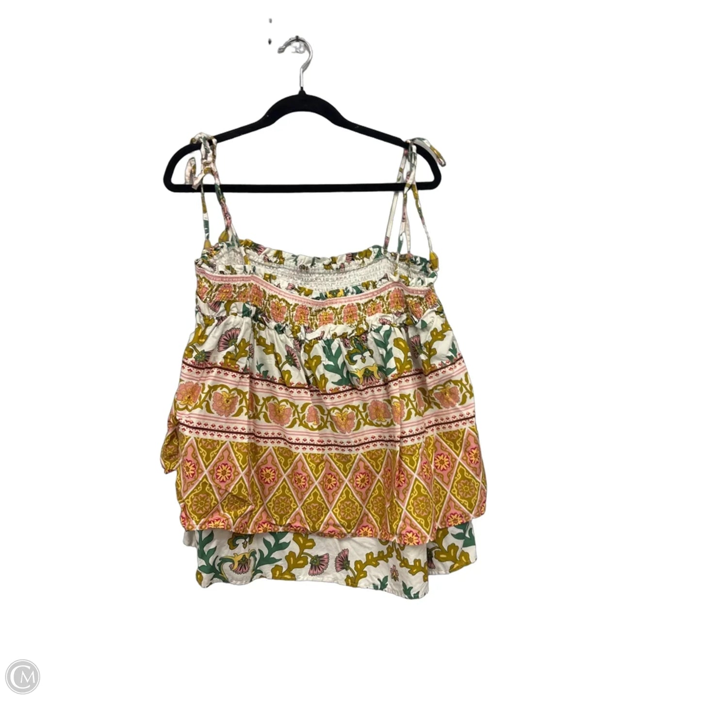 Top Sleeveless By Cmb In Cream & Pink, Size: Xl