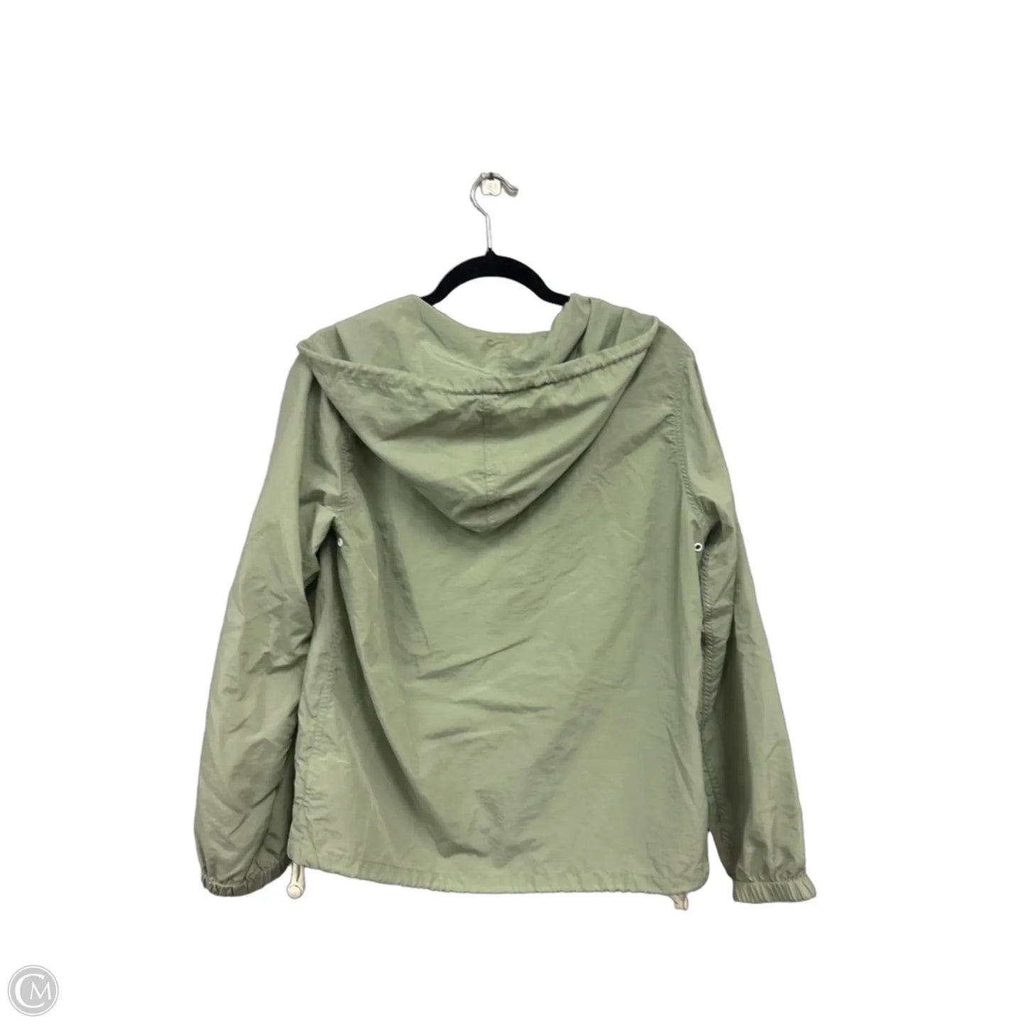 Jacket Windbreaker By Clothes Mentor In Green & White, Size: S