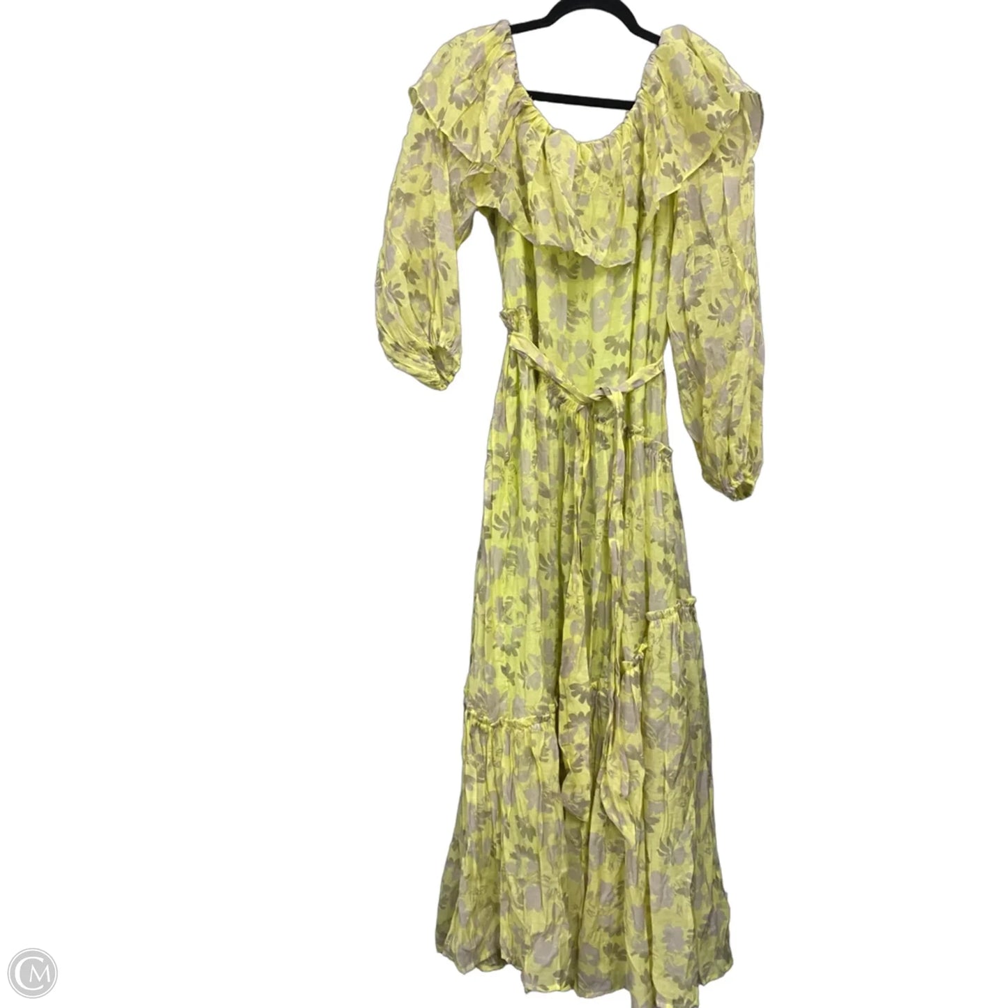 Dress Casual Maxi By Astr In Grey & Yellow, Size: L