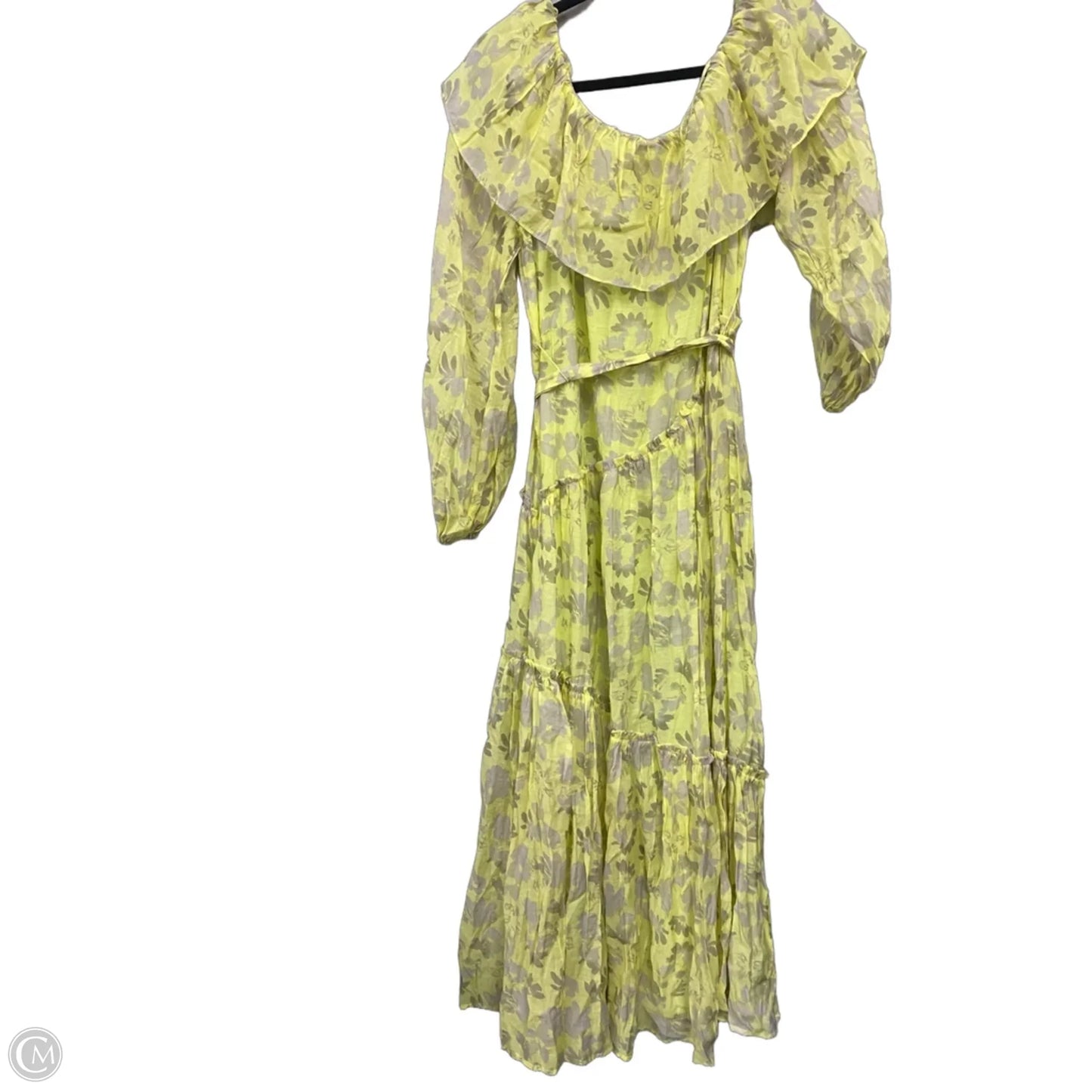Dress Casual Maxi By Astr In Grey & Yellow, Size: L