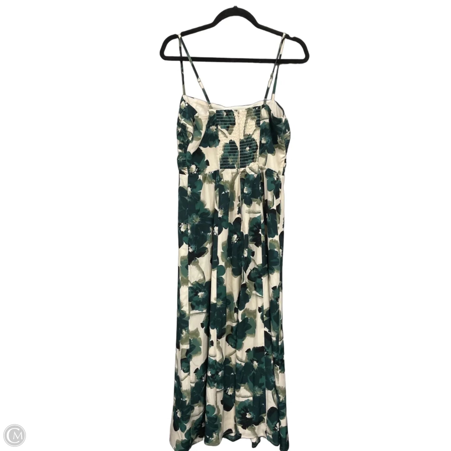 Dress Casual Maxi By Abercrombie And Fitch In Cream & Green, Size: M
