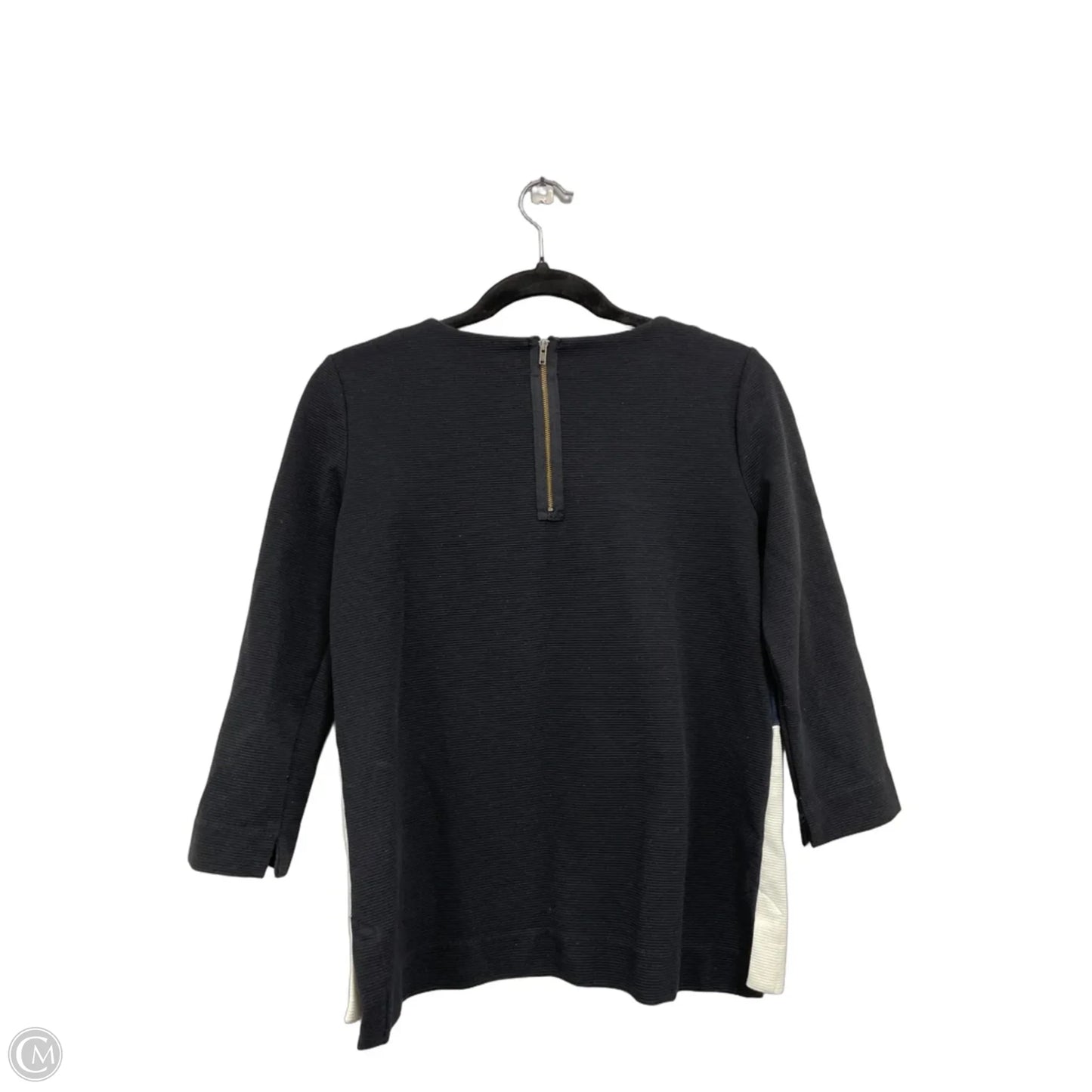Top 3/4 Sleeve By Madewell In Black & White, Size: S