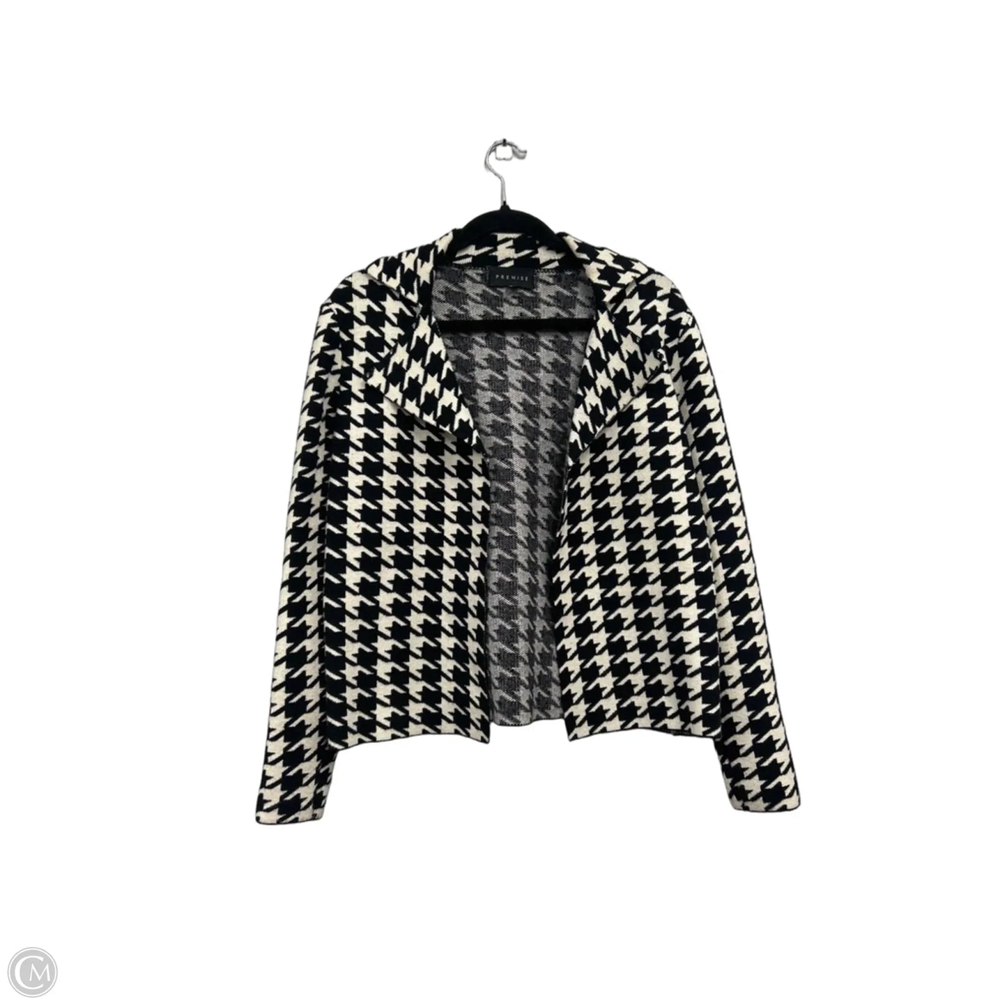 Sweater Cardigan By Premise In Black & White, Size: Sp