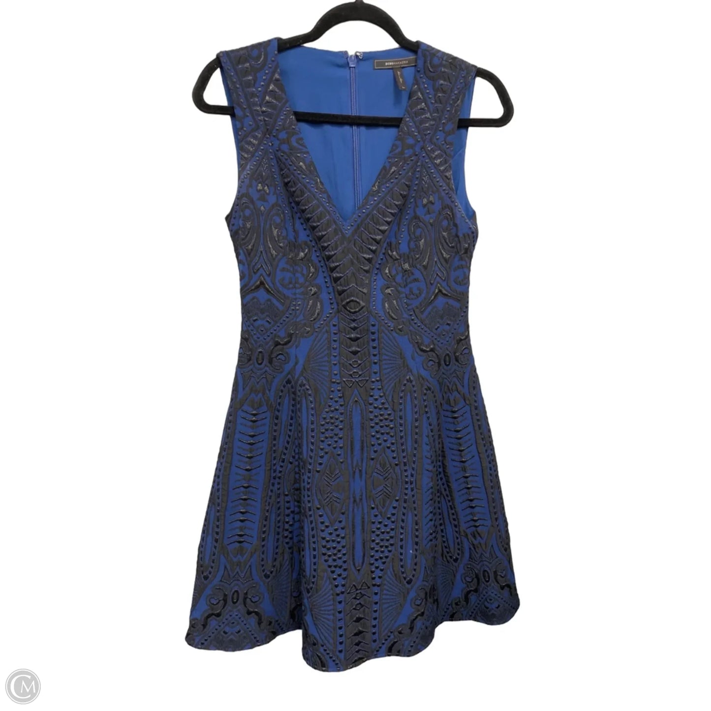 Dress Casual Short By Bcbgmaxazria In Black & Blue, Size: 6