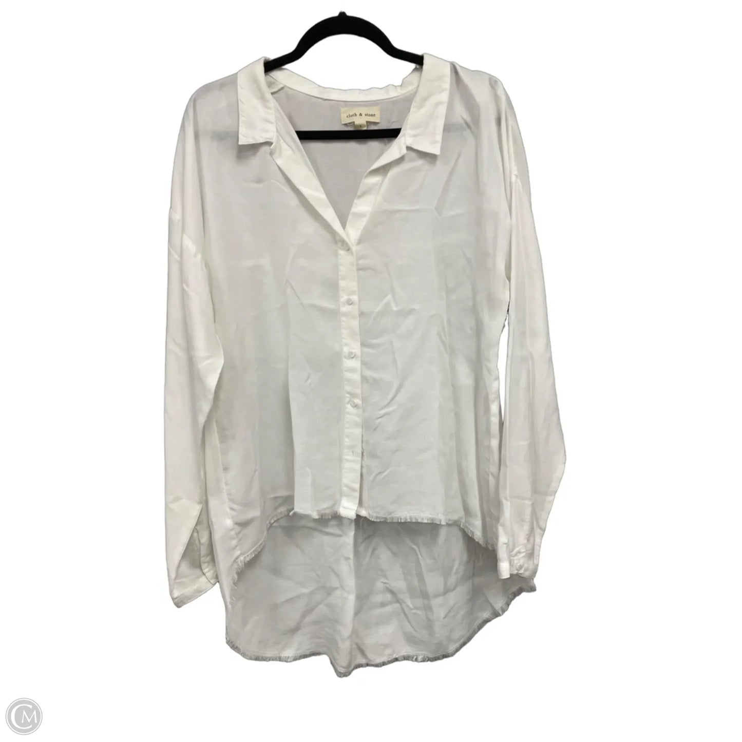 Top Long Sleeve By Cloth & Stone In White, Size: L