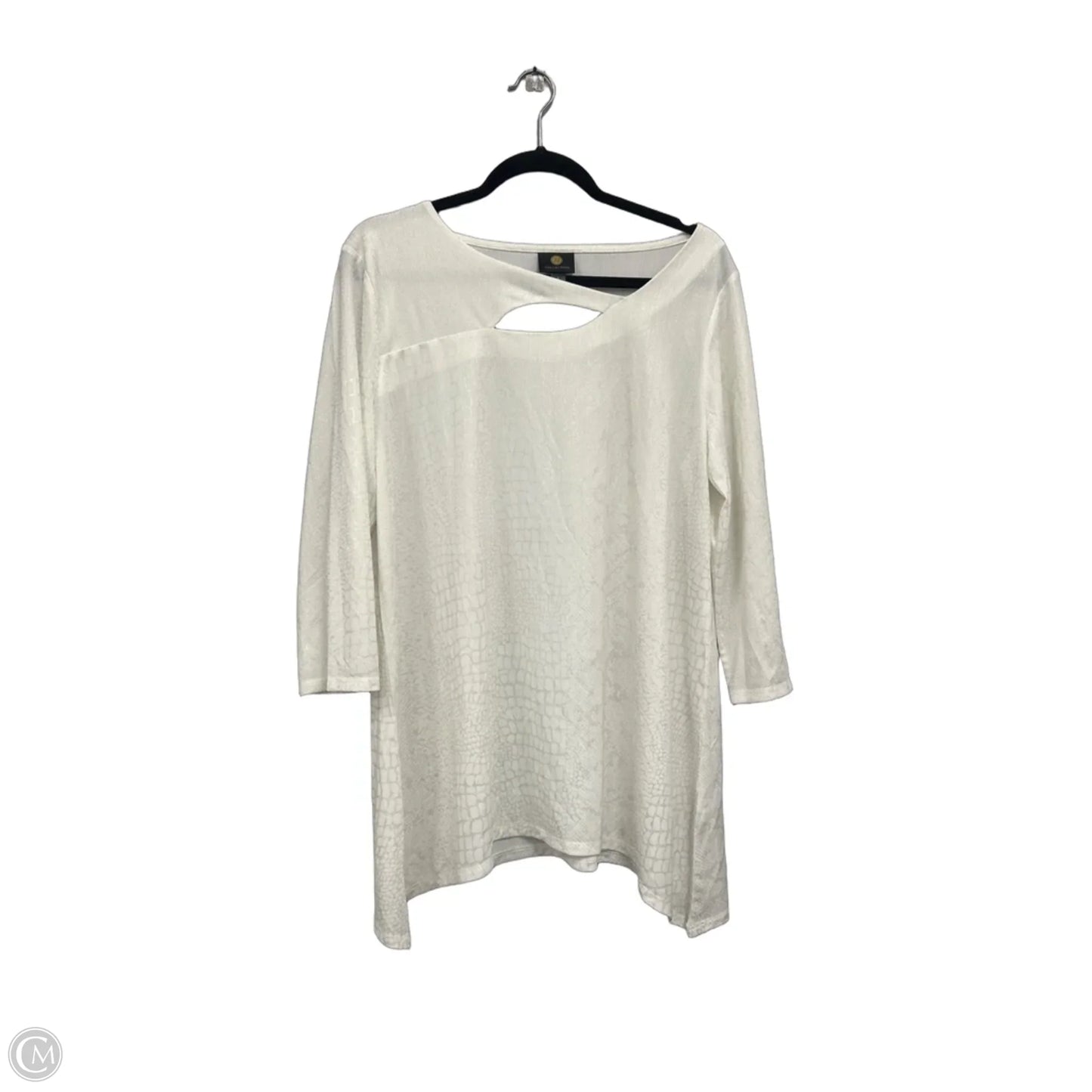 Top 3/4 Sleeve By Clothes Mentor In White, Size: L
