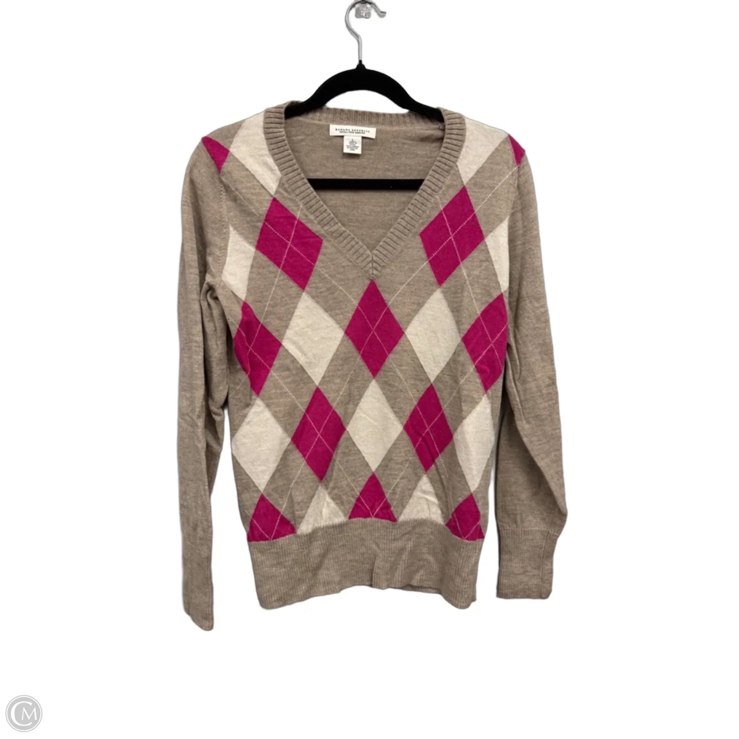Sweater By Banana Republic In Pink & Tan, Size: L