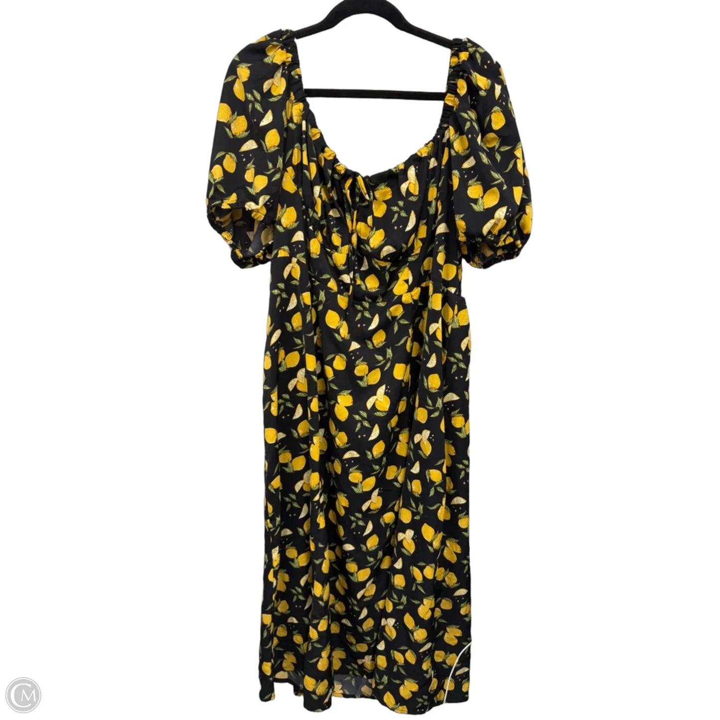 Dress Casual Midi By Cider In Black & Yellow, Size: 2x