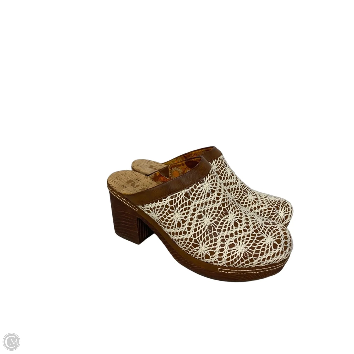 Shoes Heels Block By Korks In Brown & Cream, Size: 9