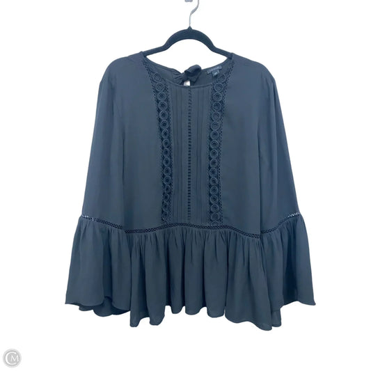 Blouse Long Sleeve By Ann Taylor In Black, Size: L