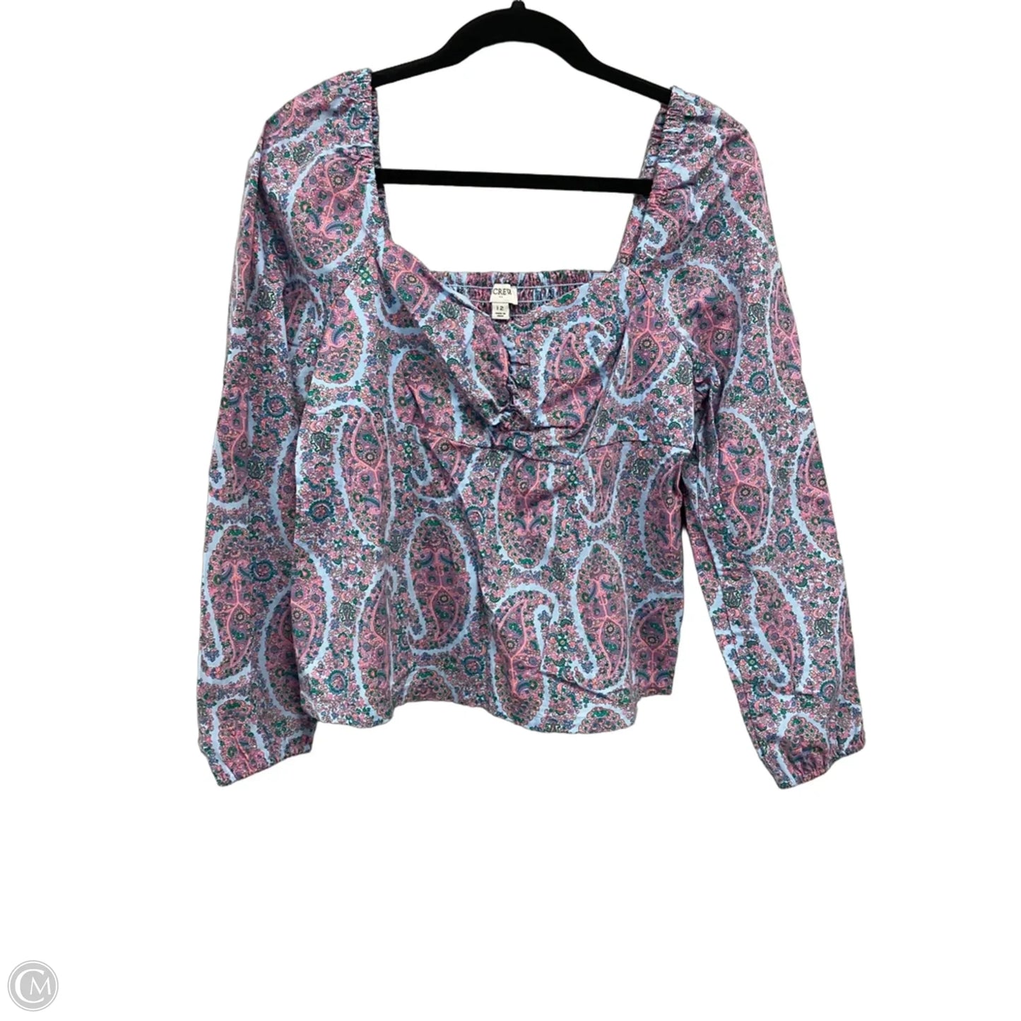 Top Long Sleeve By J. Crew In Blue & Pink, Size: 12